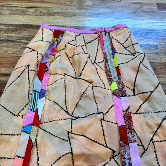 Vintage 60’s Patchwork A-Line Skirt  Multicolor Approx Size M See Measurements - Picture 7 of 12